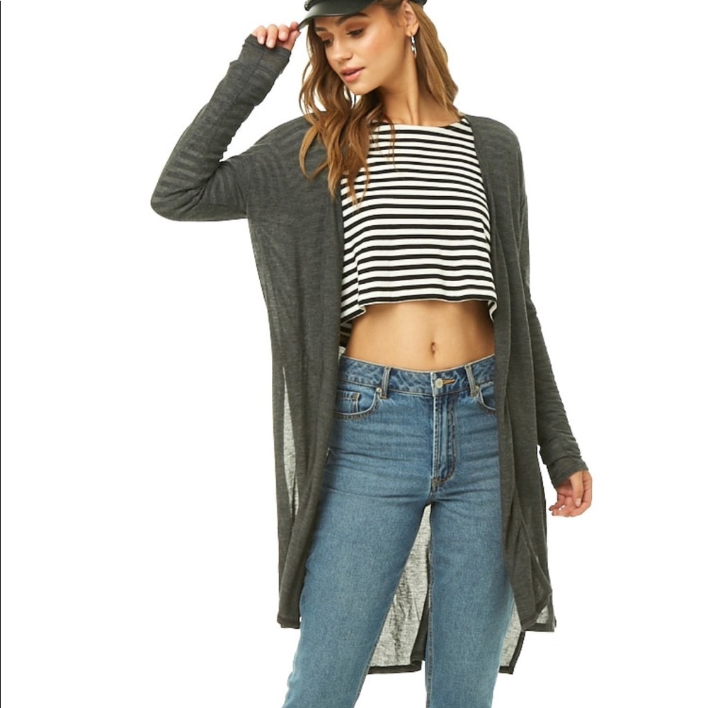 High-low cardigan